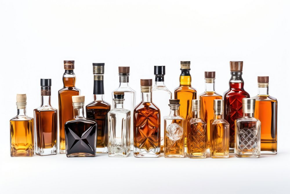 Whiskey bottles perfume whisky drink. AI generated Image by rawpixel.