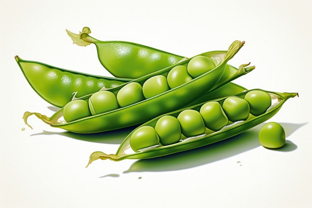 Triple green peas vegetable plant food. AI generated Image by rawpixel.