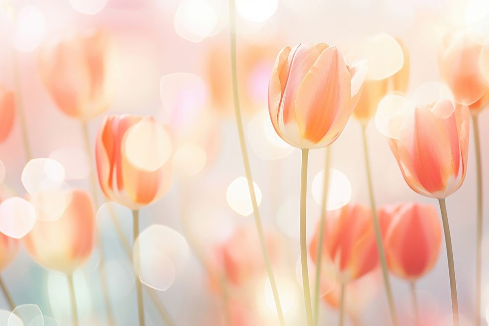 Tulip pattern bokeh effect background backgrounds outdoors blossom. AI generated Image by rawpixel.