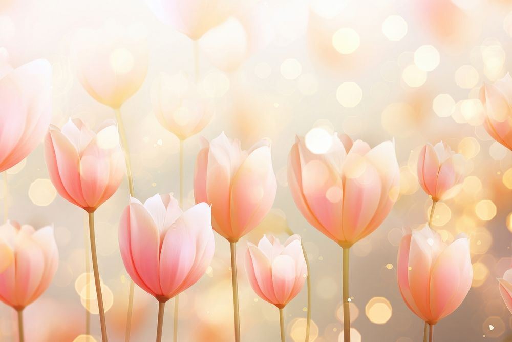 Tulip pattern bokeh effect background backgrounds outdoors blossom. AI generated Image by rawpixel.