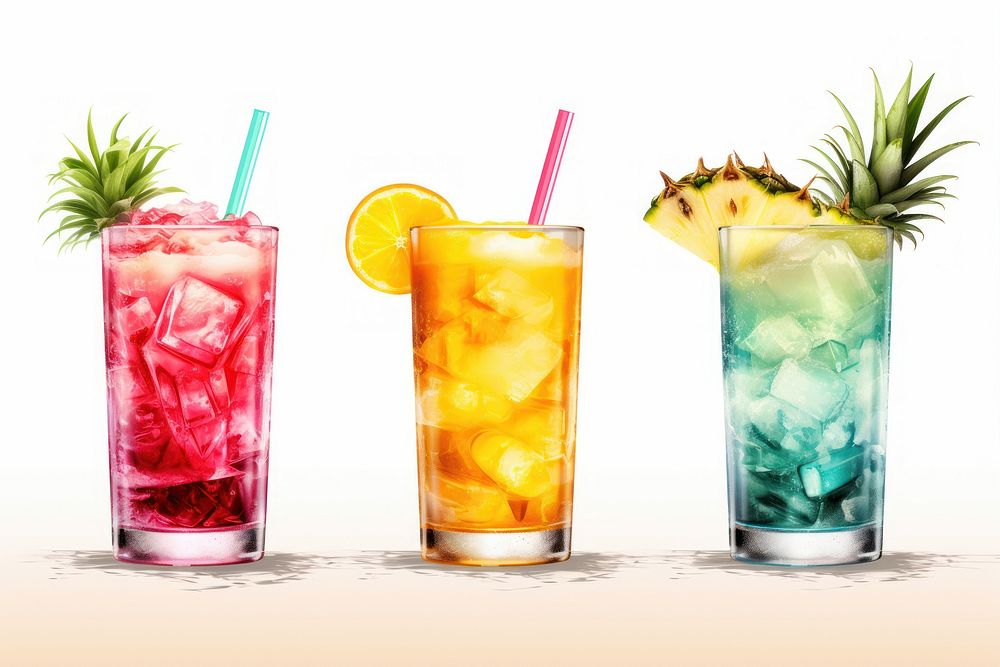 Various cocktail drinks pineapple mojito summer. AI generated Image by rawpixel.