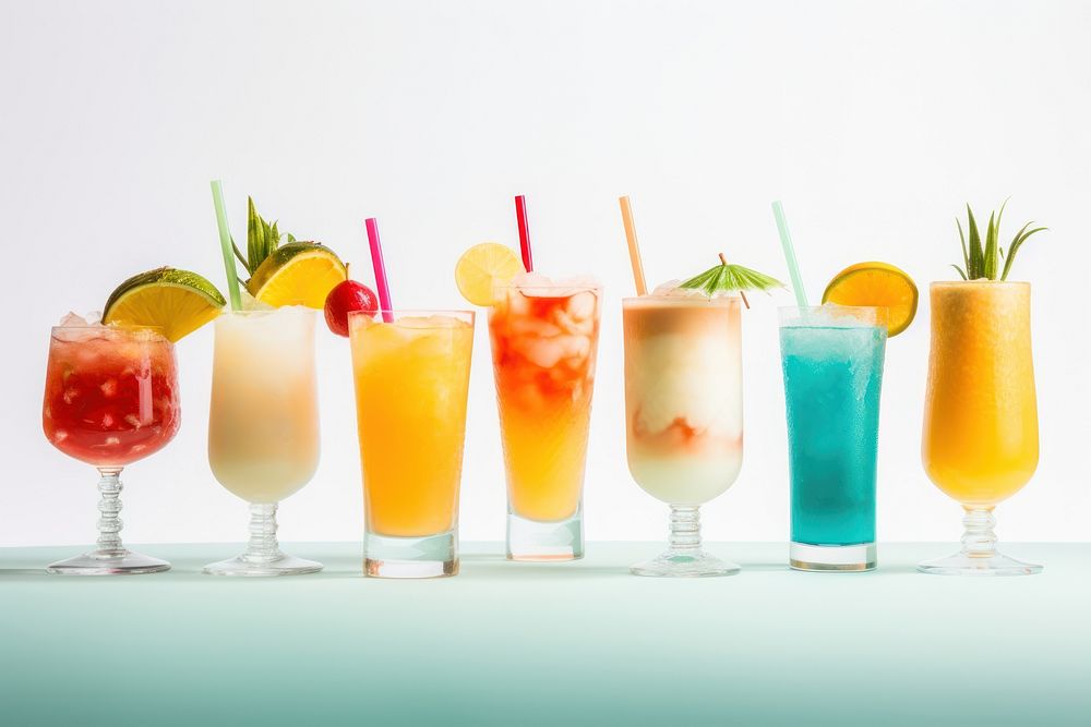 Various cocktail drinks summer juice fruit. AI generated Image by rawpixel.
