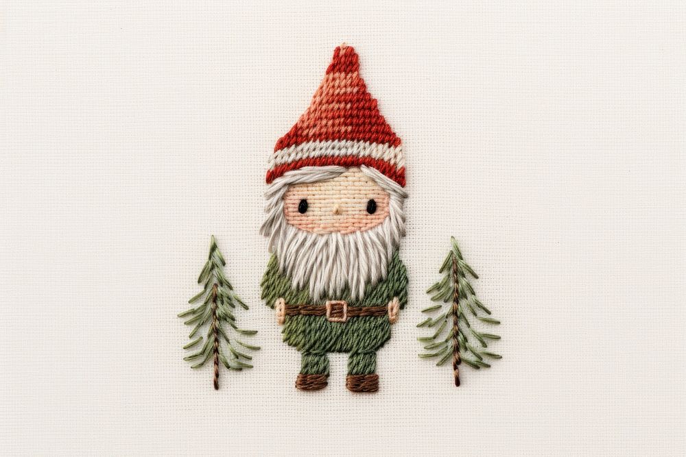 Elf embroidery celebration christmas. AI generated Image by rawpixel.