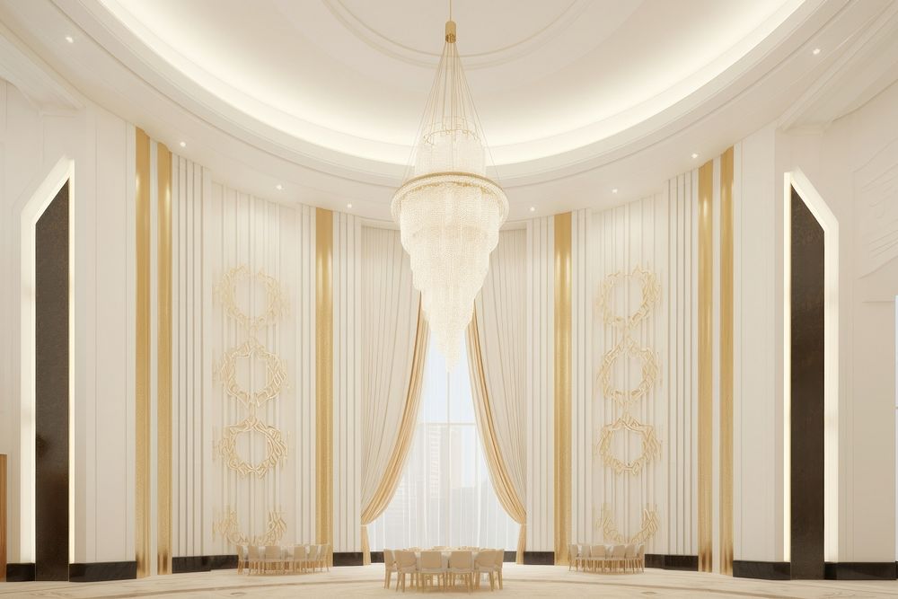 Wedding chandelier architecture decoration. AI generated Image by rawpixel.