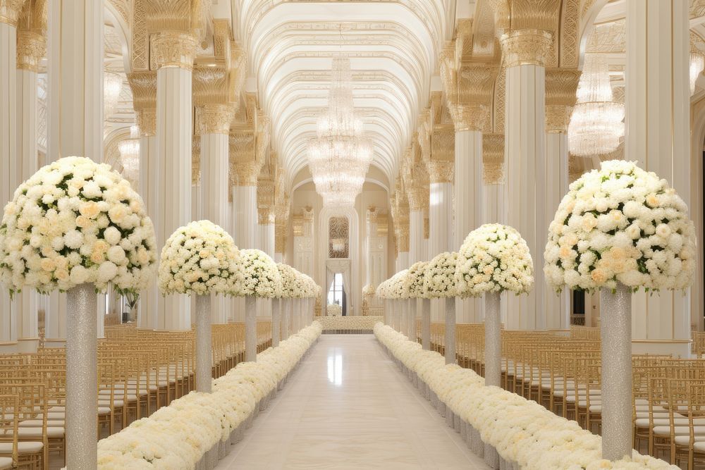Wedding flower aisle plant. AI generated Image by rawpixel.