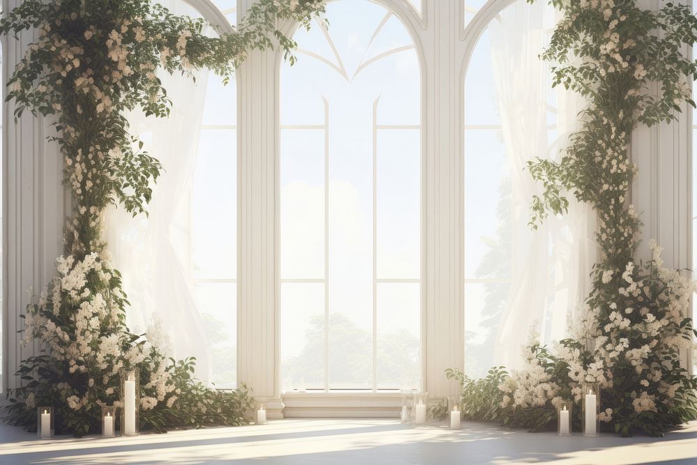 Wedding flower window plant. AI generated Image by rawpixel.