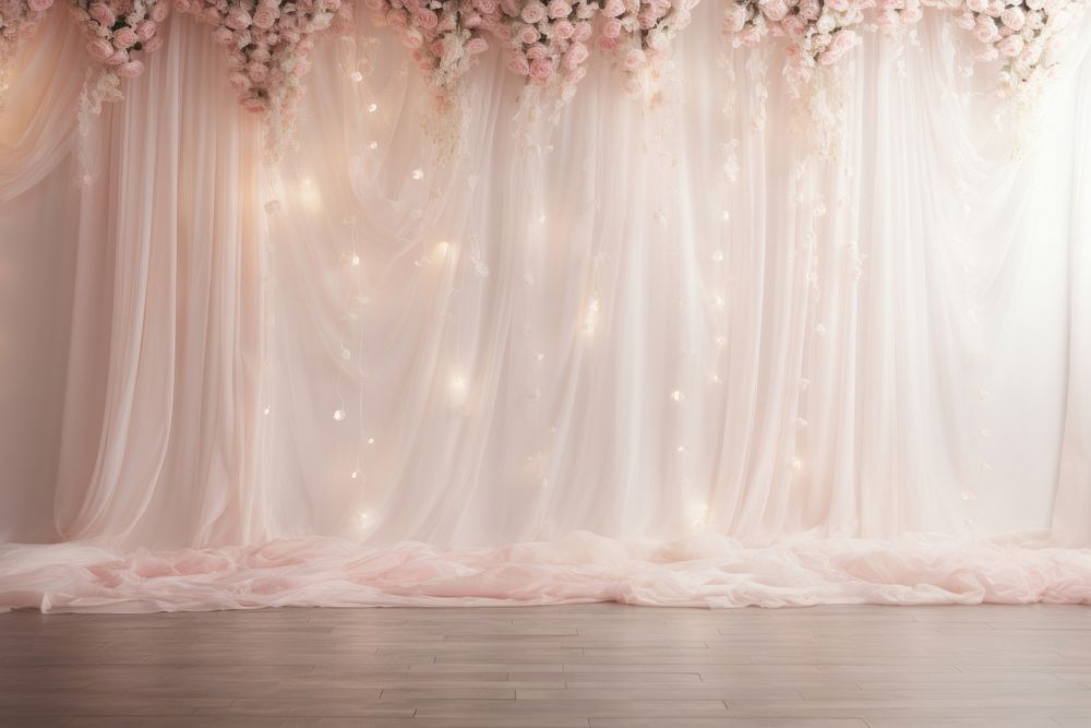 Wedding curtain flower dress. 