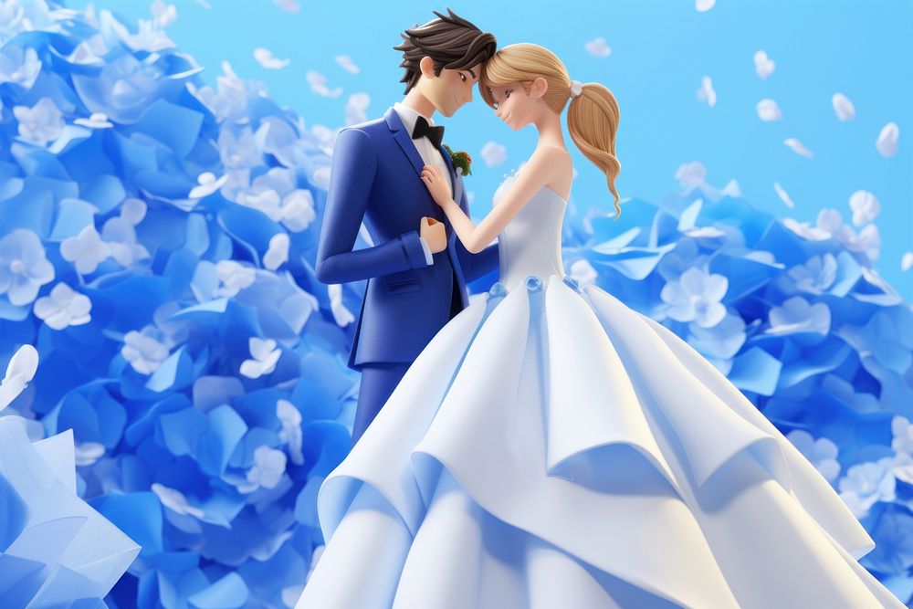 Wedding fashion anime dress. AI generated Image by rawpixel.