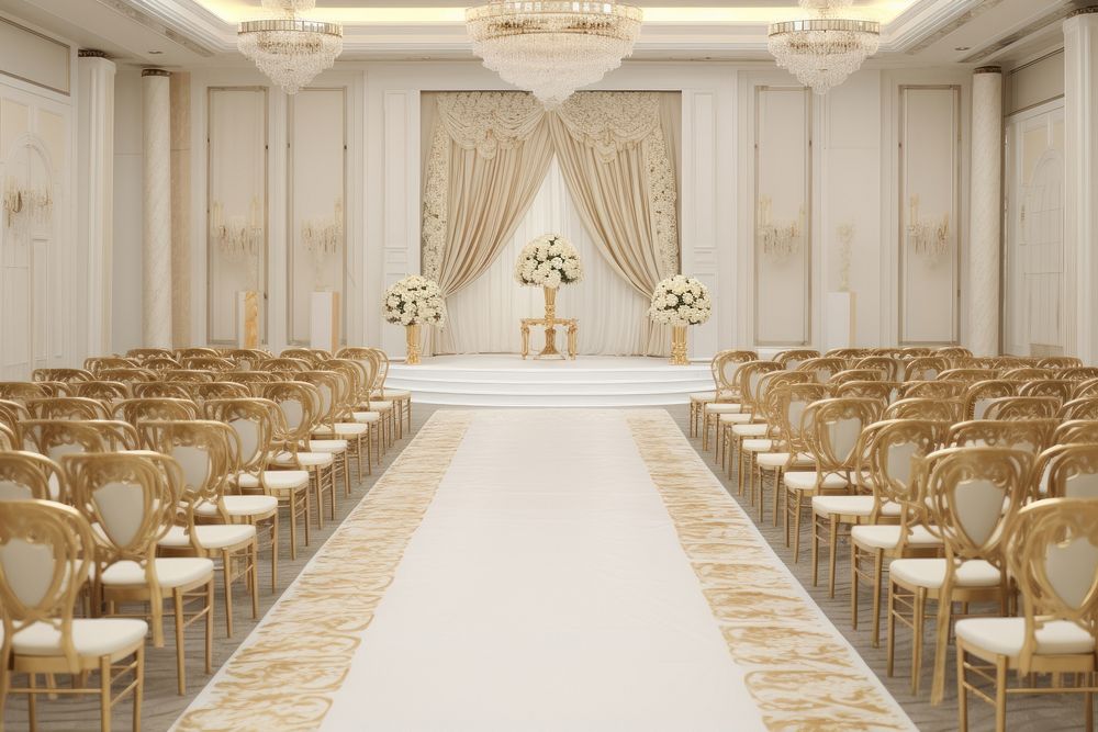 Wedding banquet aisle architecture. 