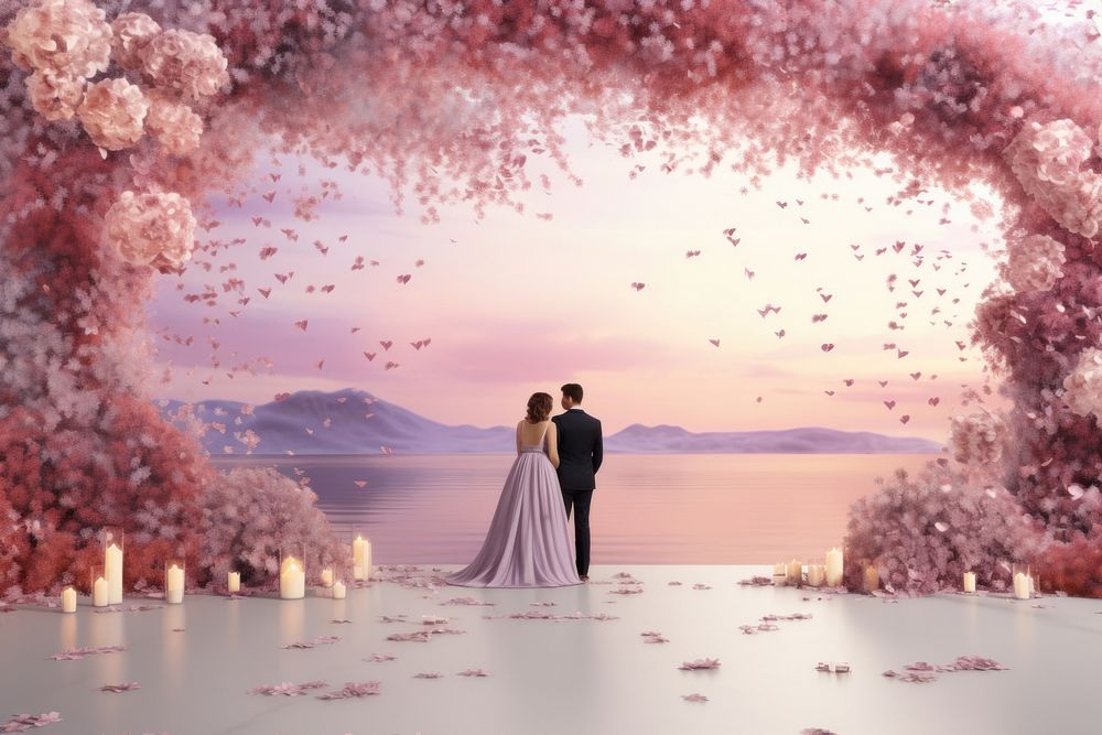 Wedding outdoors flower nature. AI generated Image by rawpixel.