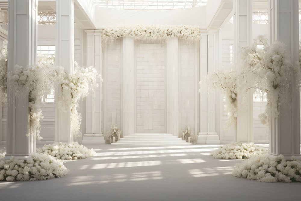Wedding aisle architecture spirituality. AI generated Image by rawpixel.