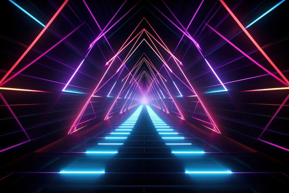 Geometric neon laser background light backgrounds purple. AI generated Image by rawpixel.