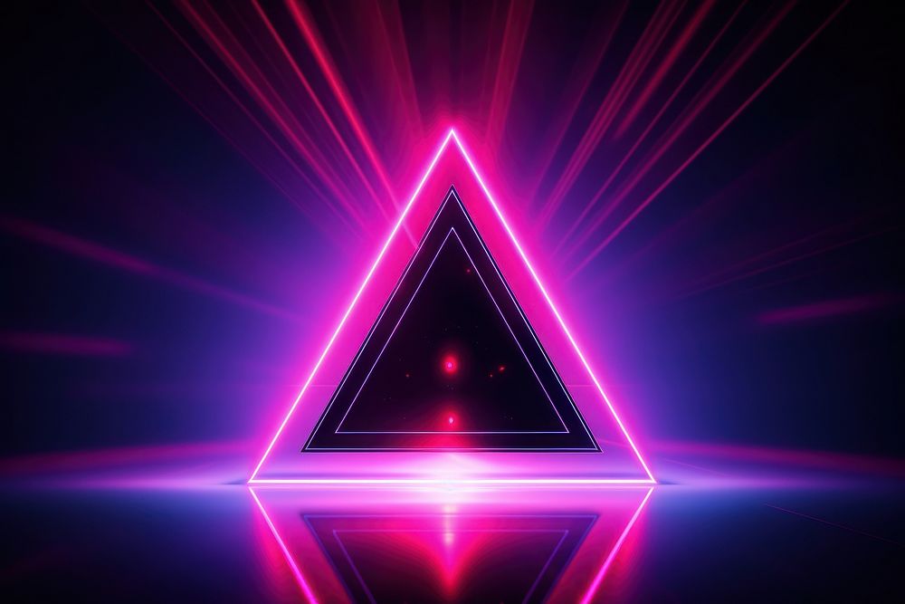 Neon geometric background light purple laser. AI generated Image by rawpixel.