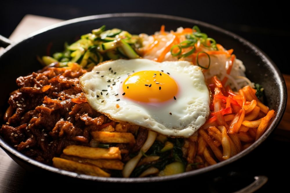 Food egg asian food vegetable. AI generated Image by rawpixel.