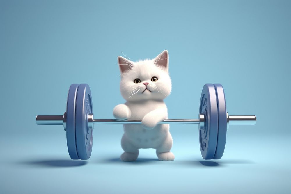 Lifting weight fitness sports mammal. AI generated Image by rawpixel.