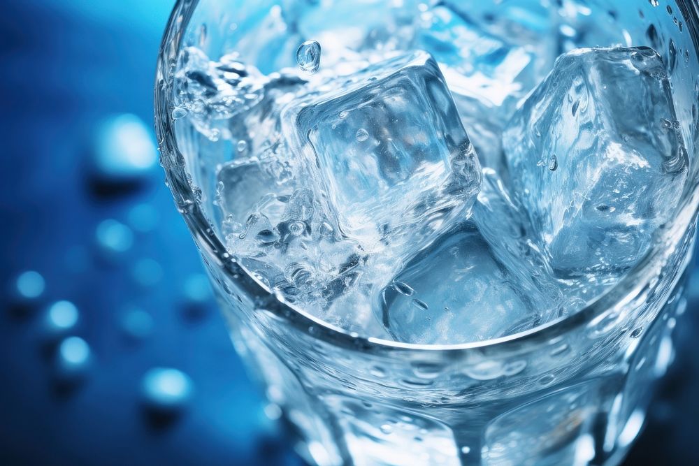 Zoomed in iced water glass crystal drink. AI generated Image by rawpixel.