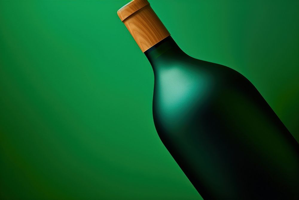 Wine bottle glass drink green. AI generated Image by rawpixel.