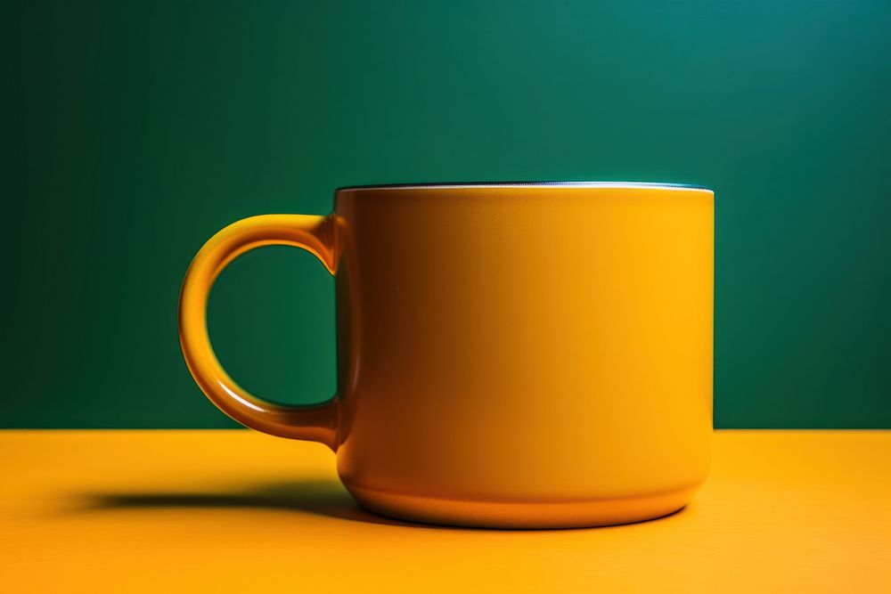 Mug yellow coffee drink. AI generated Image by rawpixel.