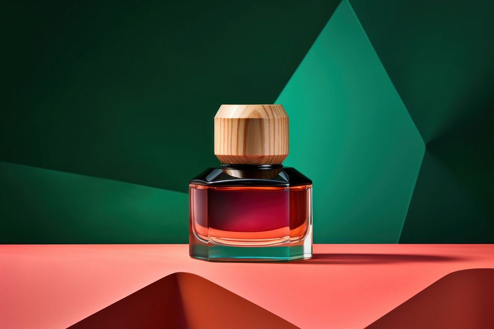 Perfume bottle cosmetics container table. AI generated Image by rawpixel.