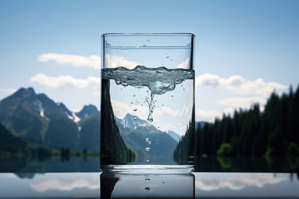 Clear liquid outdoors nature glass. AI generated Image by rawpixel.