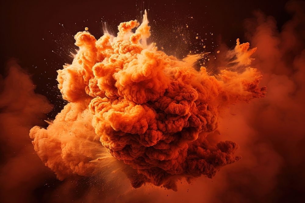 Explosion smoke floating fire exploding darkness. AI generated Image by rawpixel.