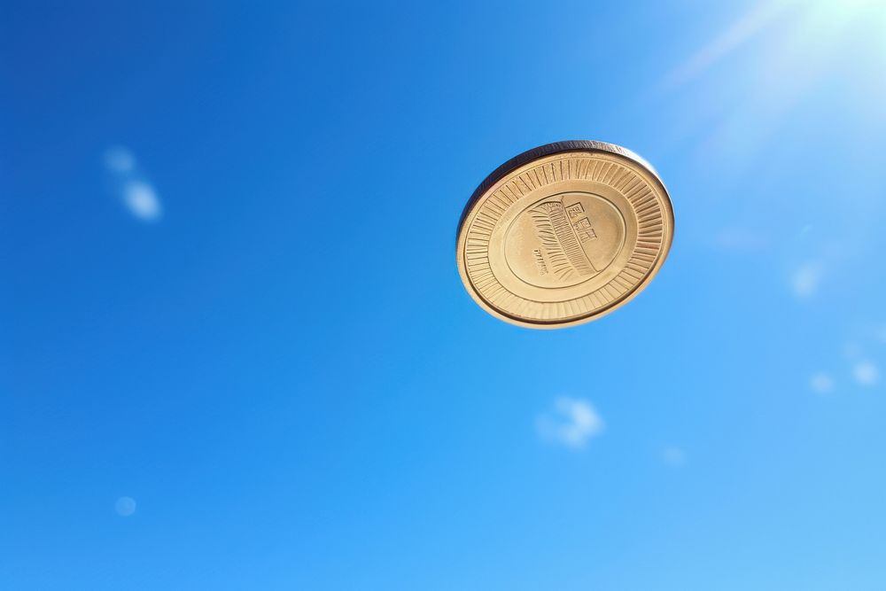 Coin sky outdoors money. AI generated Image by rawpixel.