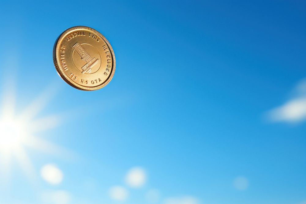 Coin sky outdoors nature. AI generated Image by rawpixel.