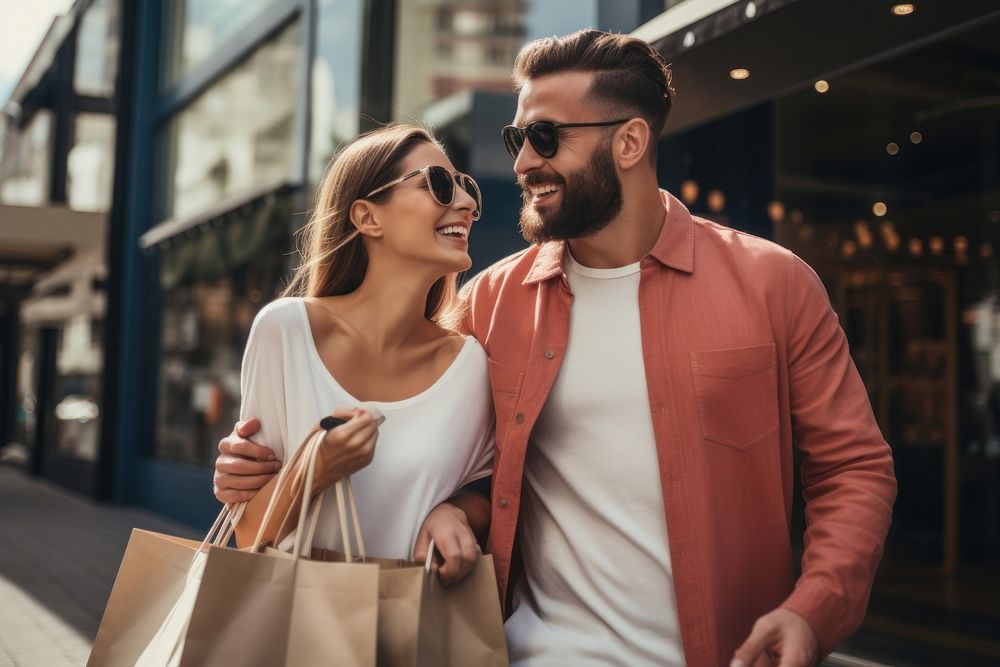 Shopping smiling adult happy. AI generated Image by rawpixel.