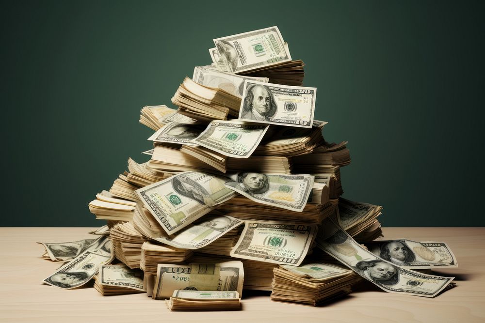 Pile of money dollar investment decoration. AI generated Image by rawpixel.