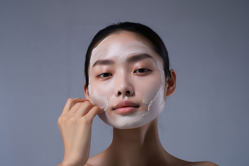 Skincare cosmetics portrait applying. AI generated Image by rawpixel.