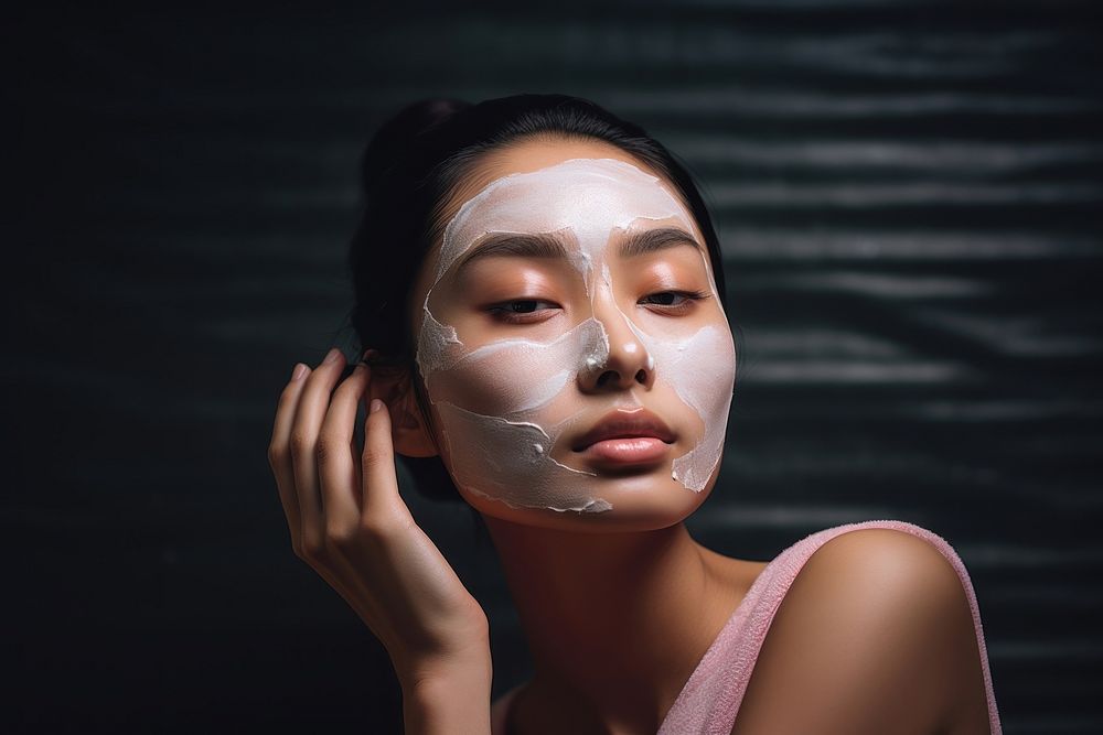 Skincare portrait applying adult. AI generated Image by rawpixel.