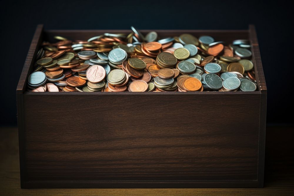 Donation box money coin investment. AI generated Image by rawpixel.