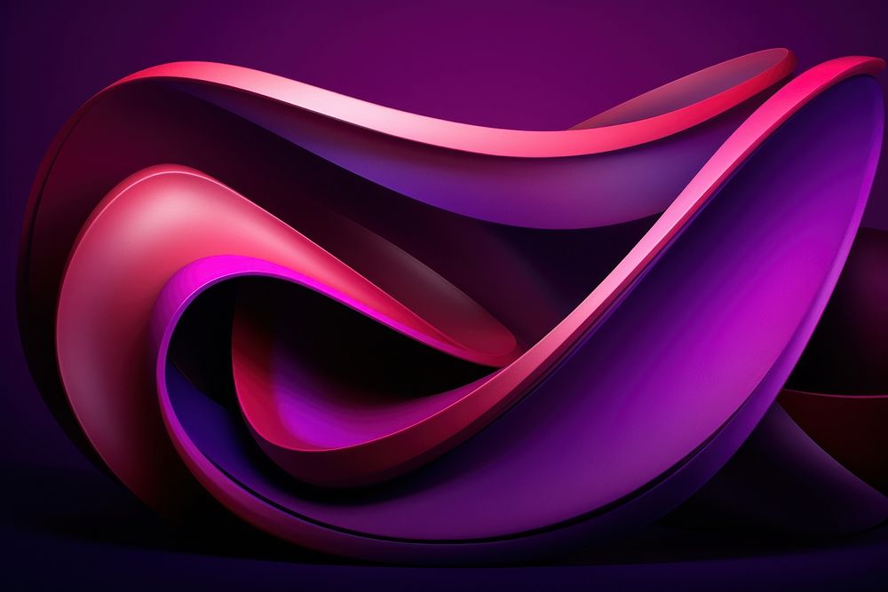 Abstract sculpture purple curve line. 