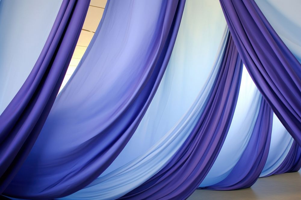 Abstract sculpture curtain purple blue. AI generated Image by rawpixel.