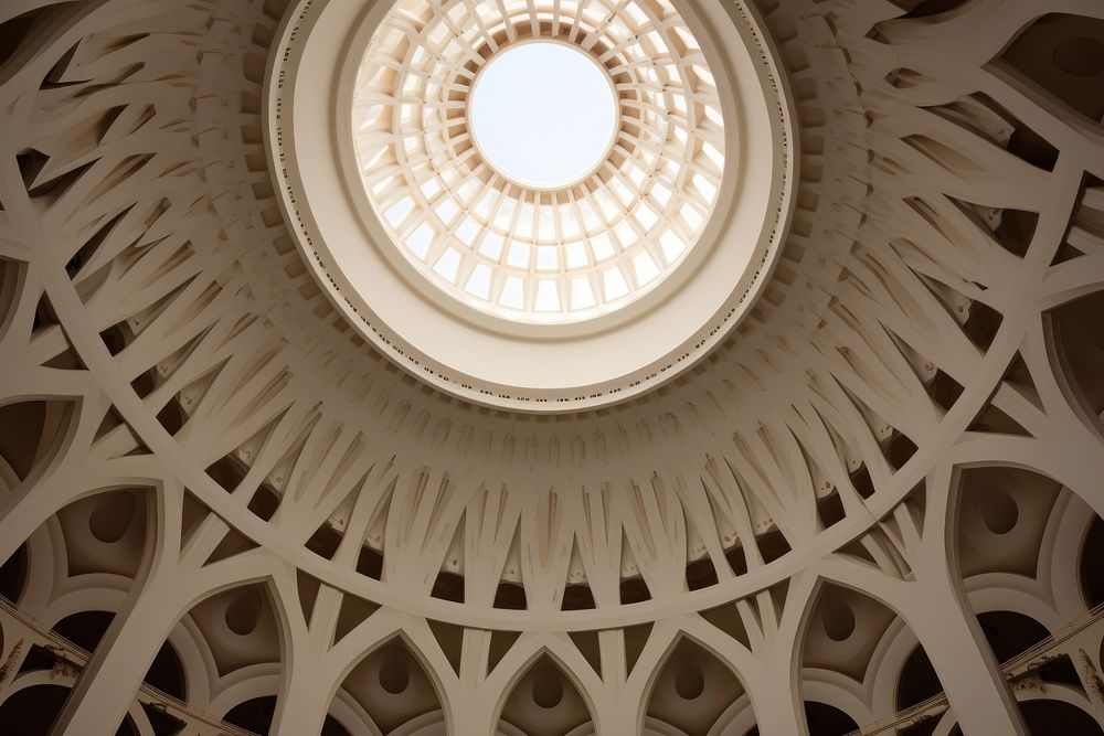 Arch architectural dome architecture skylight building. AI generated Image by rawpixel.
