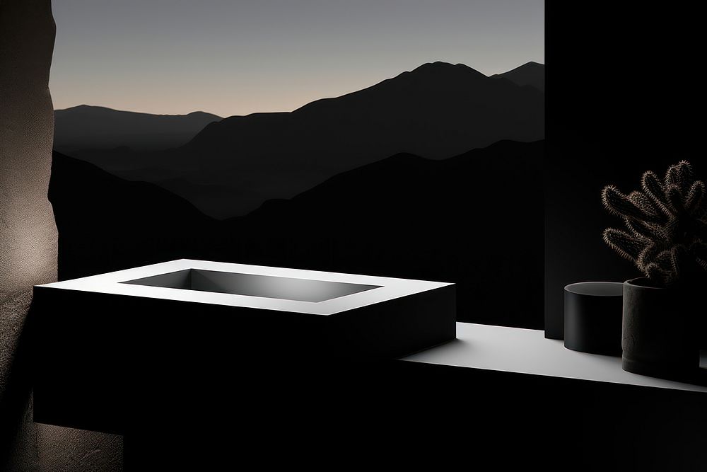 Architect bathroom darkness lighting. AI generated Image by rawpixel.