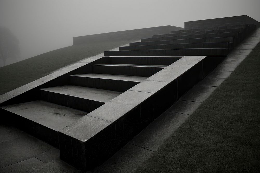 Architect architecture staircase monochrome. AI generated Image by rawpixel.