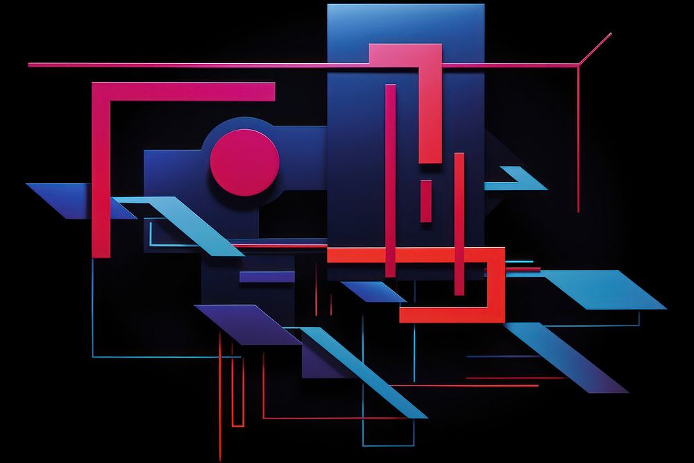 Geometric abstract diagram art. AI generated Image by rawpixel.