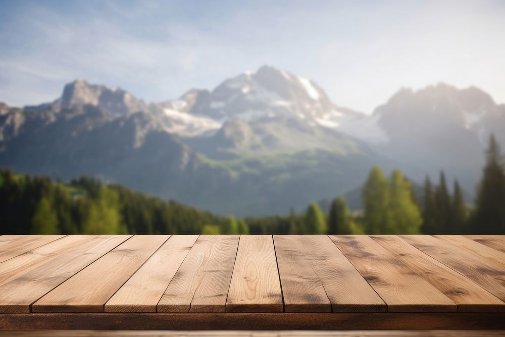 Mountain table wood architecture. 