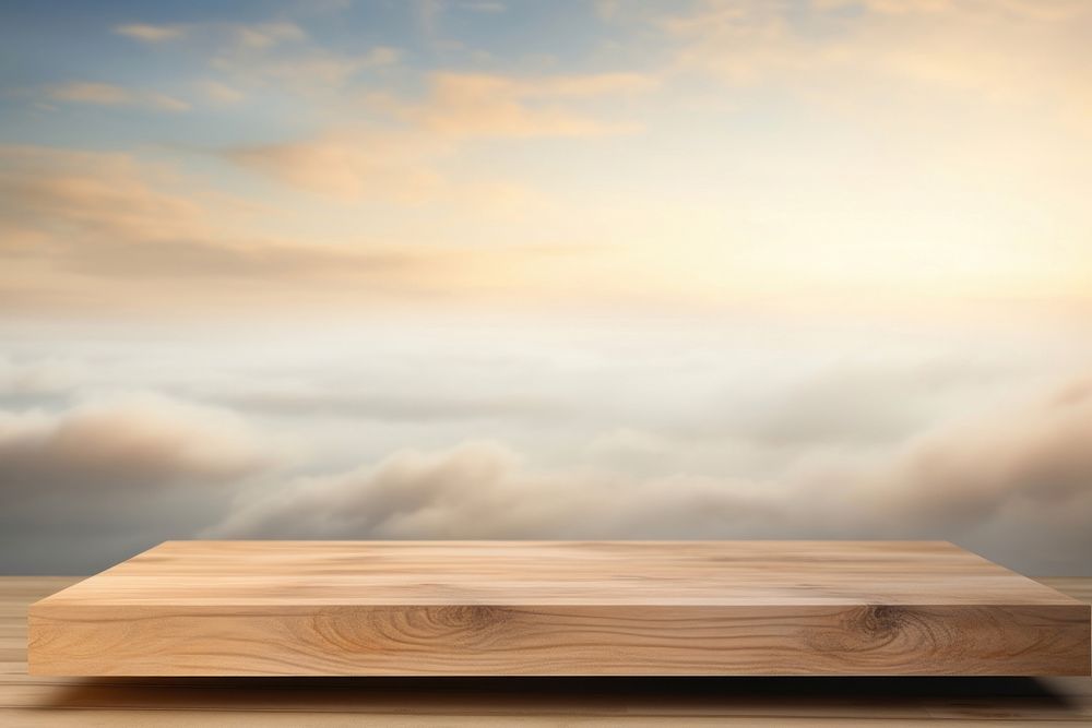 Cloud table wood furniture. AI generated Image by rawpixel.