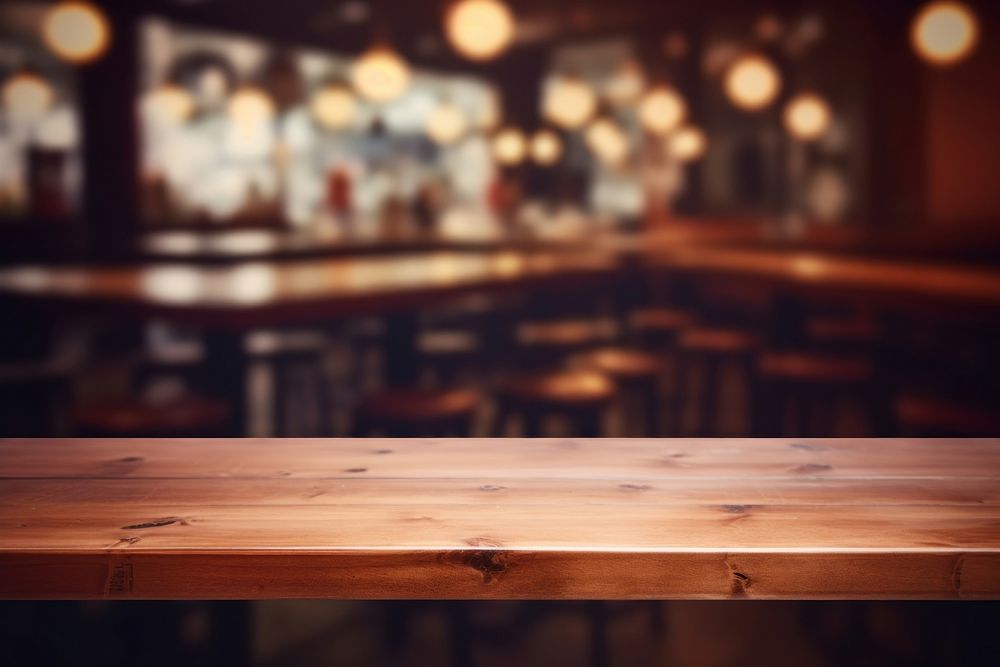 Pub table wood backgrounds. AI generated Image by rawpixel.
