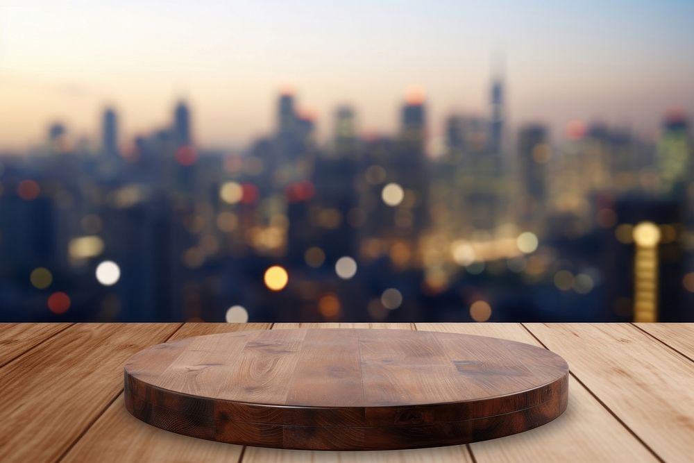 City table wood furniture. AI generated Image by rawpixel.
