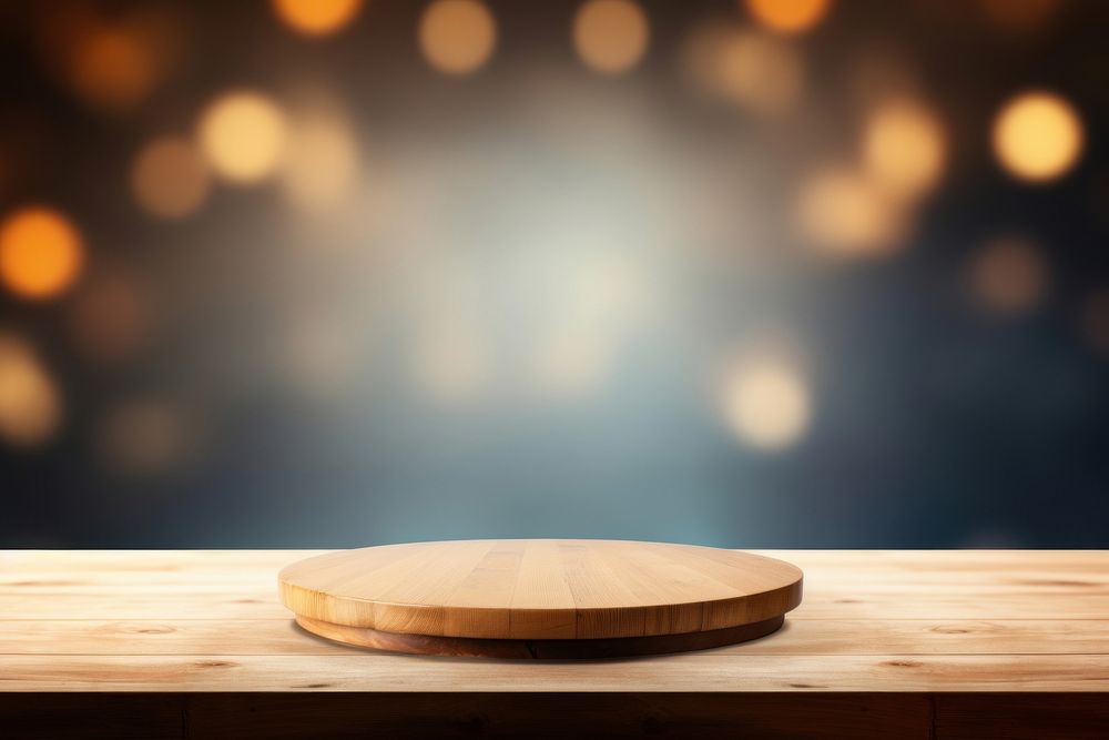 Space table wood illuminated. AI generated Image by rawpixel.