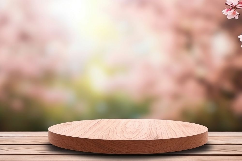 Spring table wood springtime. AI generated Image by rawpixel.