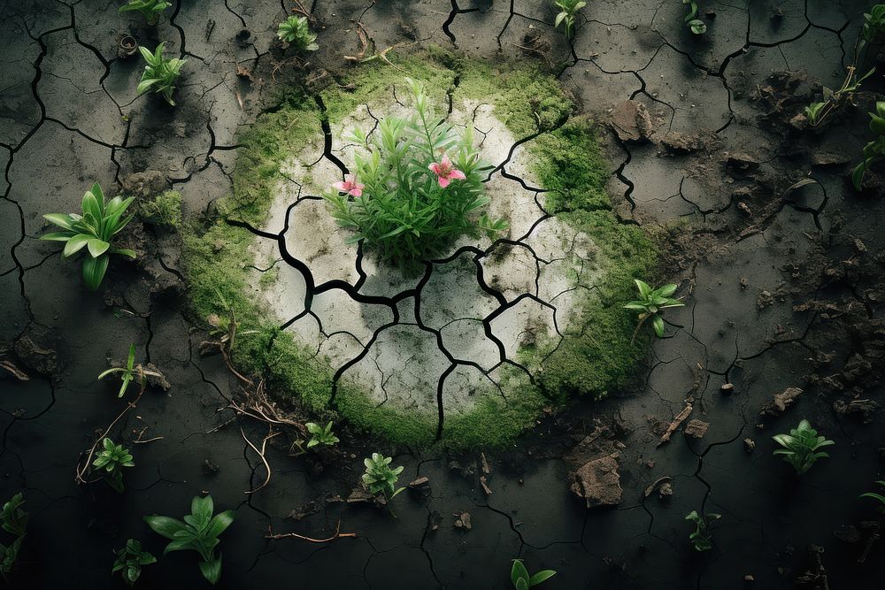 Cracked ground outdoors climate nature. AI generated Image by rawpixel.