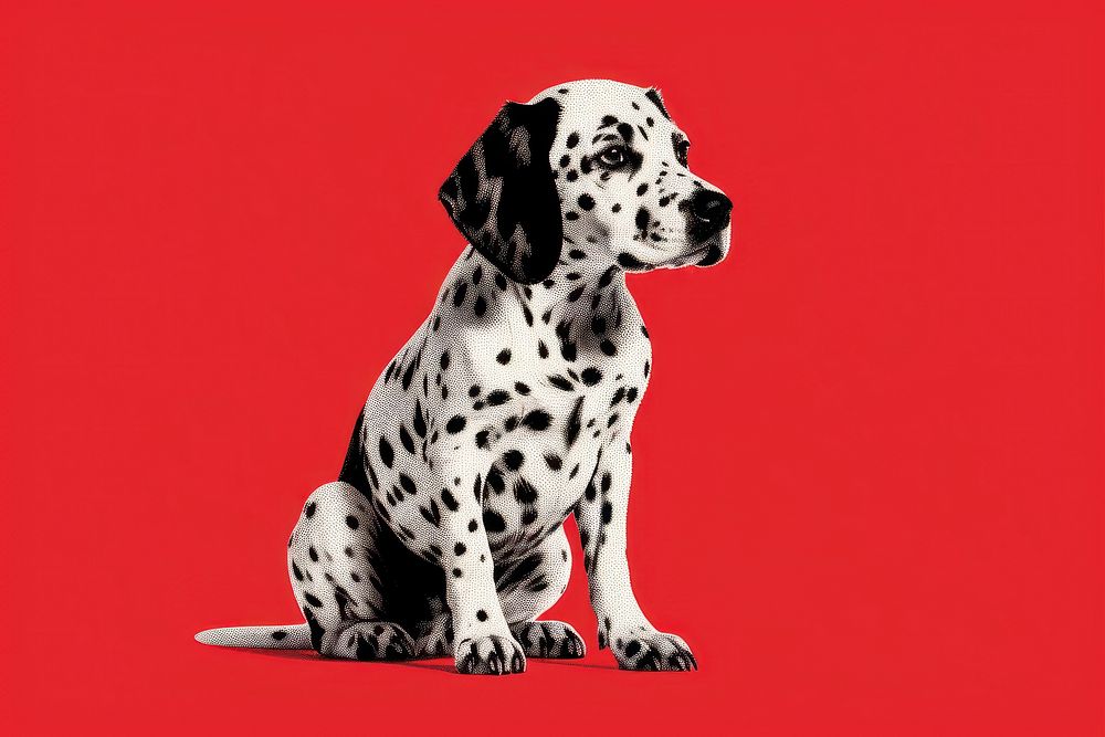 Halftone dot dog animal mammal pet. AI generated Image by rawpixel.