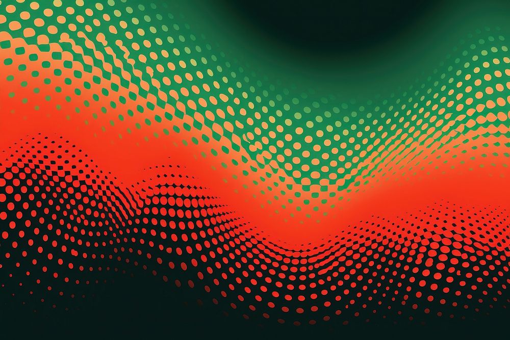 Halftone pattern green red illuminated. AI generated Image by rawpixel.