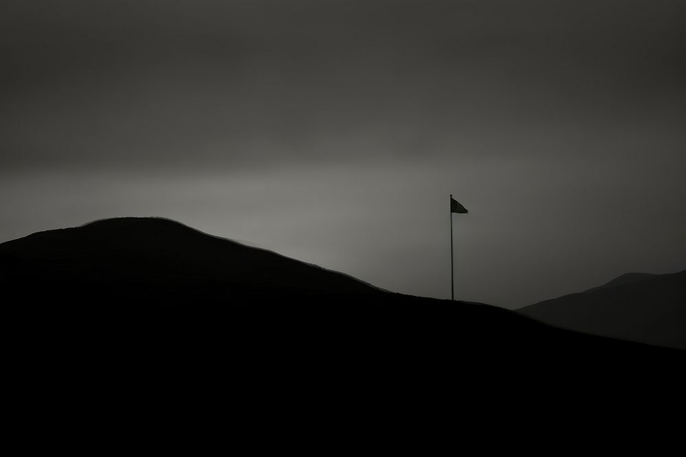 Golf club silhouette landscape mountain. AI generated Image by rawpixel.