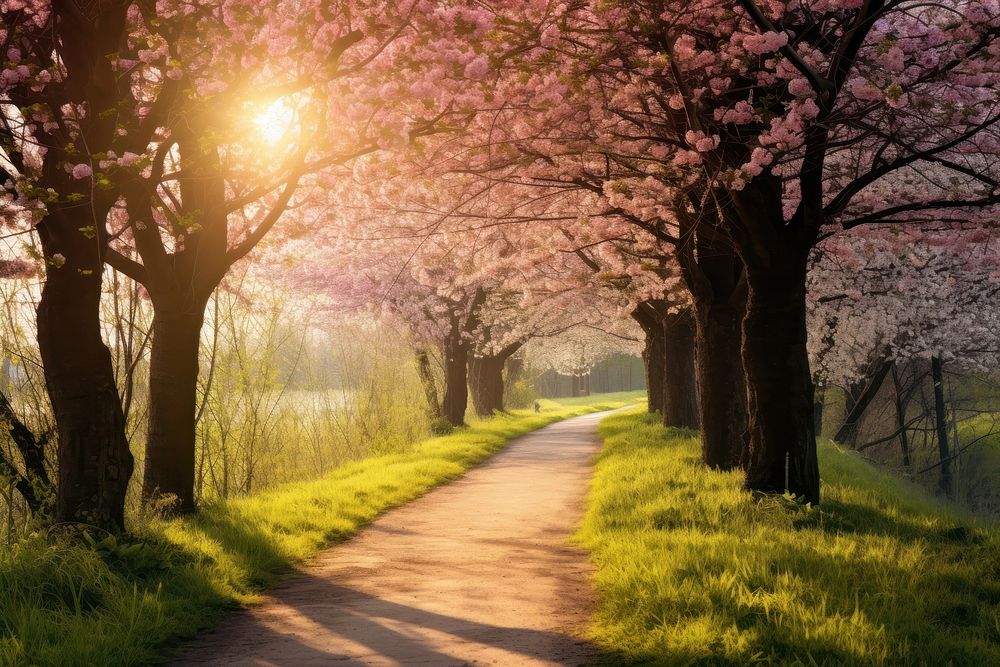 Park walking path blossom grass | Premium Photo - rawpixel