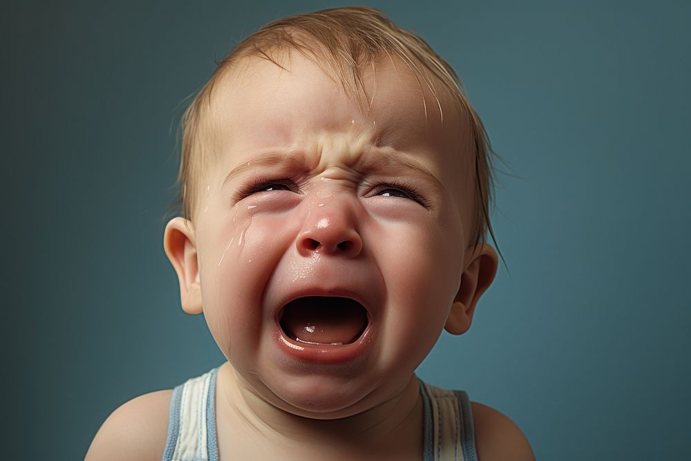 Crying Baby boy baby frustration displeased. AI generated Image by rawpixel.
